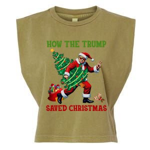 How The Trump Saved Christmas Funny Trump Christmas 2024 Funny Gift Garment-Dyed Women's Muscle Tee