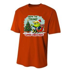 How The Trump Saved Christmas Funny Trump Christmas 2024 Performance Sprint T-Shirt