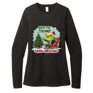 How The Trump Saved Christmas Funny Trump Christmas 2024 Womens CVC Long Sleeve Shirt