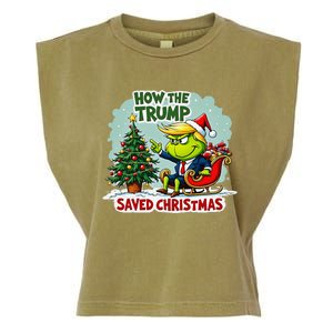 How The Trump Saved Christmas Funny Trump Christmas 2024 Garment-Dyed Women's Muscle Tee