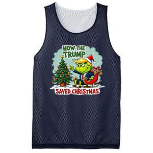 How The Trump Saved Christmas Funny Trump Christmas 2024 Mesh Reversible Basketball Jersey Tank