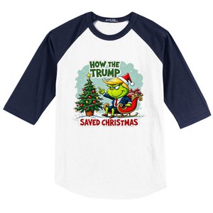 How The Trump Saved Christmas Funny Trump Christmas 2024 Baseball Sleeve Shirt