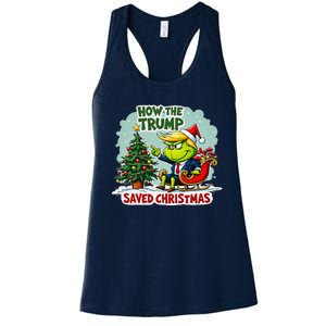 How The Trump Saved Christmas Funny Trump Christmas 2024 Women's Racerback Tank