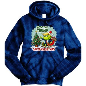 How The Trump Saved Christmas Funny Trump Christmas 2024 Tie Dye Hoodie