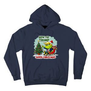 How The Trump Saved Christmas Funny Trump Christmas 2024 Tall Hoodie