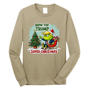 How The Trump Saved Christmas Funny Trump Christmas 2024 Long Sleeve Shirt