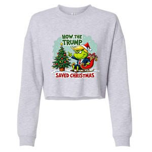 How The Trump Saved Christmas Funny Trump Christmas 2024 Cropped Pullover Crew