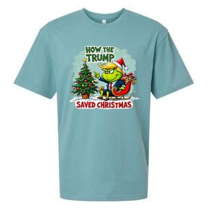 How The Trump Saved Christmas Funny Trump Christmas 2024 Sueded Cloud Jersey T-Shirt