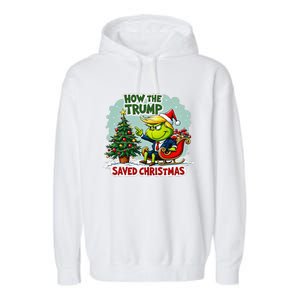 How The Trump Saved Christmas Funny Trump Christmas 2024 Garment-Dyed Fleece Hoodie