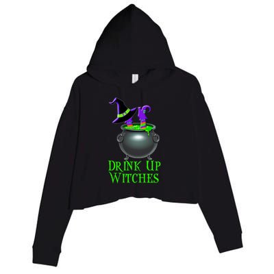 Halloween Trick Treat Witches Up Gift Crop Fleece Hoodie