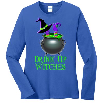 Halloween Trick Treat Witches Up Gift Ladies Long Sleeve Shirt