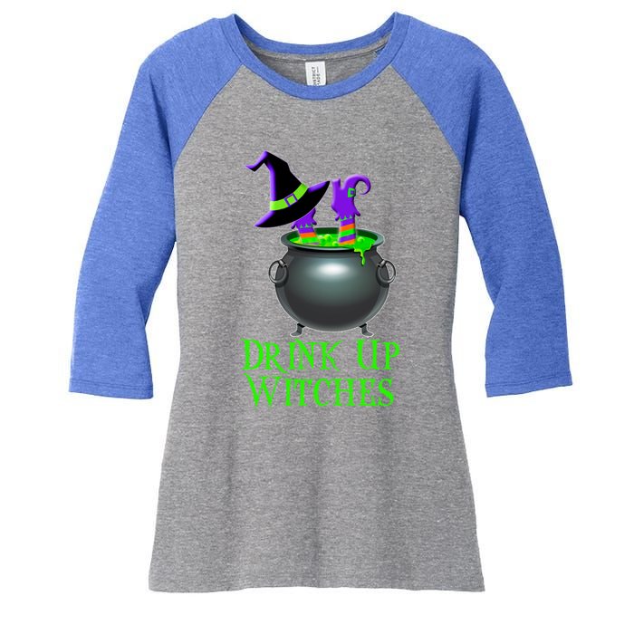 Halloween Trick Treat Witches Up Gift Women's Tri-Blend 3/4-Sleeve Raglan Shirt