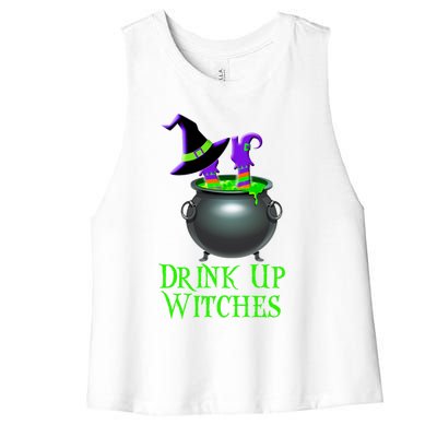 Halloween Trick Treat Witches Up Gift Women's Racerback Cropped Tank