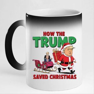 How The Trump Saved Christmas Funny Trump Christmas 2024 11oz Black Color Changing Mug