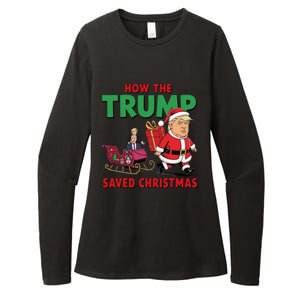 How The Trump Saved Christmas Funny Trump Christmas 2024 Womens CVC Long Sleeve Shirt