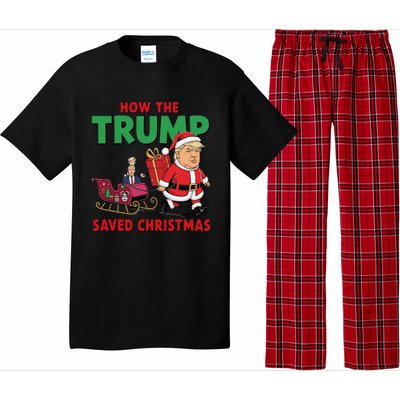 How The Trump Saved Christmas Funny Trump Christmas 2024 Pajama Set