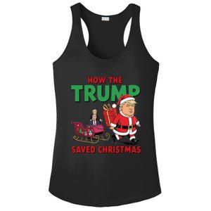 How The Trump Saved Christmas Funny Trump Christmas 2024 Ladies PosiCharge Competitor Racerback Tank