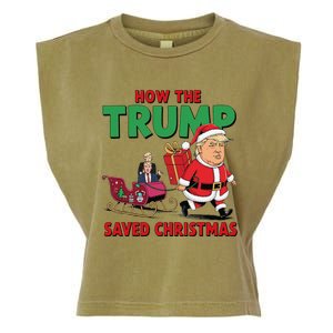 How The Trump Saved Christmas Funny Trump Christmas 2024 Garment-Dyed Women's Muscle Tee