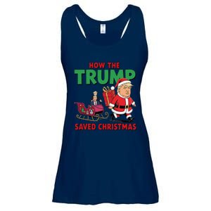 How The Trump Saved Christmas Funny Trump Christmas 2024 Ladies Essential Flowy Tank