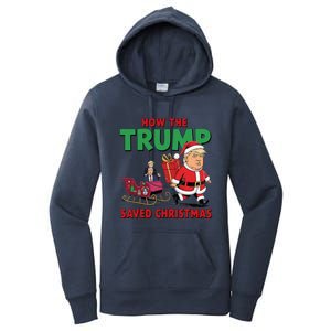 How The Trump Saved Christmas Funny Trump Christmas 2024 Women's Pullover Hoodie