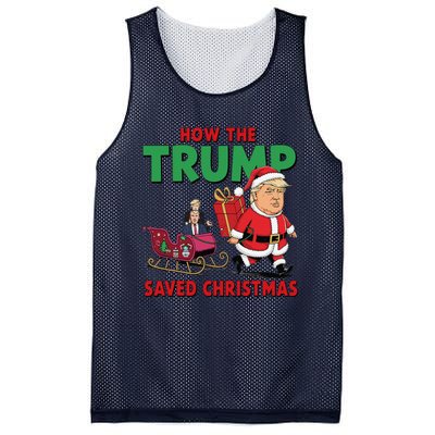 How The Trump Saved Christmas Funny Trump Christmas 2024 Mesh Reversible Basketball Jersey Tank