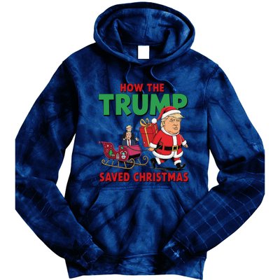 How The Trump Saved Christmas Funny Trump Christmas 2024 Tie Dye Hoodie