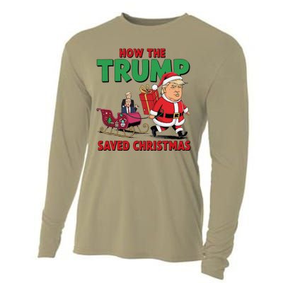 How The Trump Saved Christmas Funny Trump Christmas 2024 Cooling Performance Long Sleeve Crew