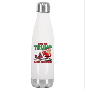 How The Trump Saved Christmas Funny Trump Christmas 2024 Stainless Steel Insulated Water Bottle