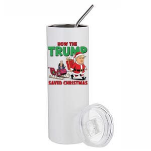 How The Trump Saved Christmas Funny Trump Christmas 2024 Stainless Steel Tumbler