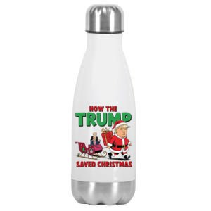 How The Trump Saved Christmas Funny Trump Christmas 2024 Stainless Steel Insulated Water Bottle