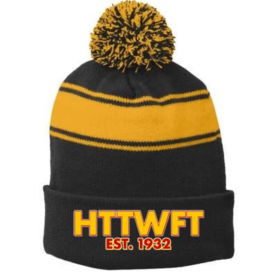 HTTWFT Hail To The Washington Football Team  Stripe Pom Pom Beanie