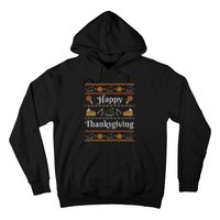 Happy Thanksgiving Ugly Sweater Style Happy Holiday Funny Hoodie