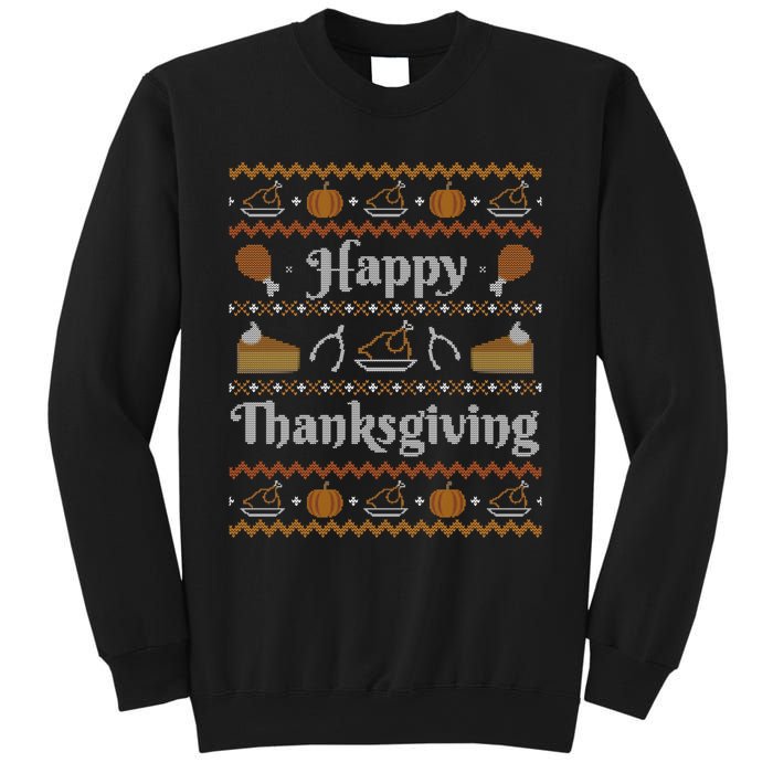 Happy Thanksgiving Ugly Sweater Style Happy Holiday Funny Sweatshirt