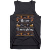 Happy Thanksgiving Ugly Sweater Style Happy Holiday Funny Tank Top