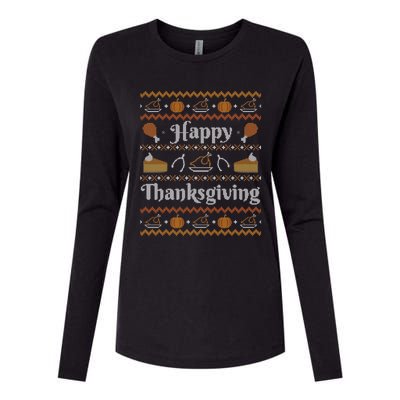 Happy Thanksgiving Ugly Style Happy Holiday Funny Gift Womens Cotton Relaxed Long Sleeve T-Shirt