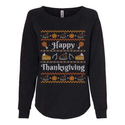 Happy Thanksgiving Ugly Style Happy Holiday Funny Gift Womens California Wash Sweatshirt