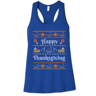 Happy Thanksgiving Ugly Style Happy Holiday Funny Gift Women's Racerback Tank