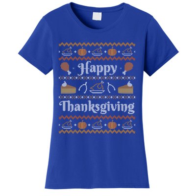 Happy Thanksgiving Ugly Style Happy Holiday Funny Gift Women's T-Shirt