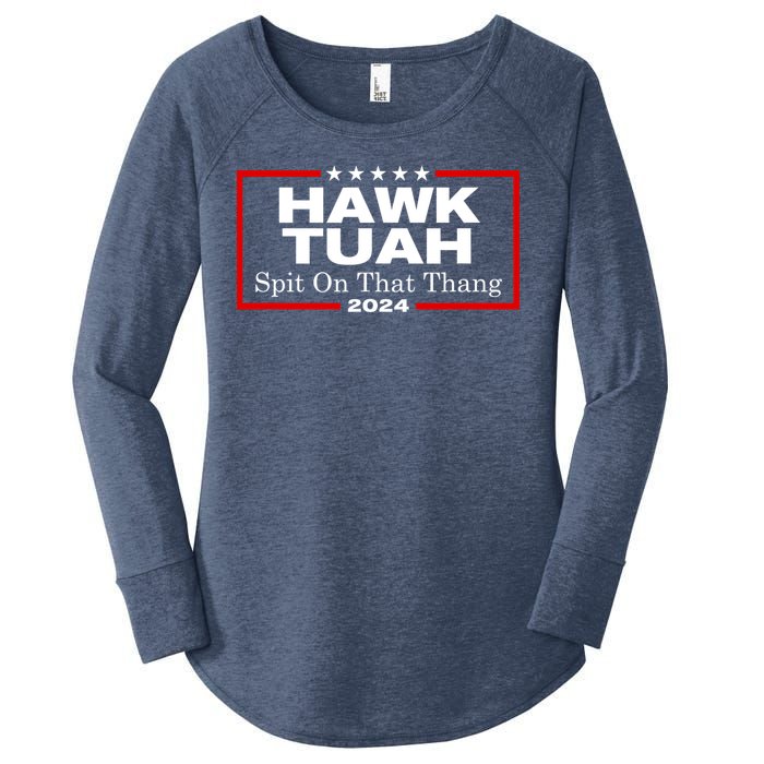 Hawk Tuah Utah 2024 Spit Thang Women's Perfect Tri Tunic Long Sleeve Shirt