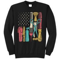 Hairstylist Tools Usa Flag Haircutter Barber Hairdresser Sweatshirt