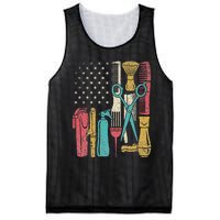 Hairstylist Tools Usa Flag Haircutter Barber Hairdresser Mesh Reversible Basketball Jersey Tank