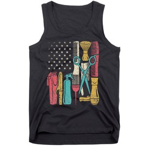 Hairstylist Tools Usa Flag Haircutter Barber Hairdresser Tank Top