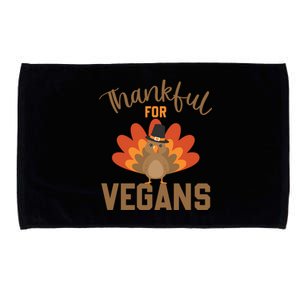 Happy Thanks Vegan Thankful For Vegans Gift Microfiber Hand Towel