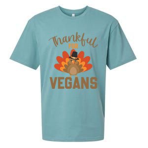 Happy Thanks Vegan Thankful For Vegans Gift Sueded Cloud Jersey T-Shirt