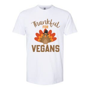 Happy Thanks Vegan Thankful For Vegans Gift Softstyle CVC T-Shirt