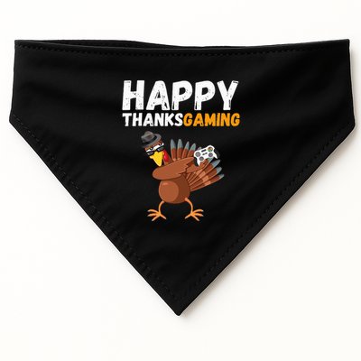 Happy Thanksgiving Video Game Dabbing Turkey Pilgrim USA-Made Doggie Bandana