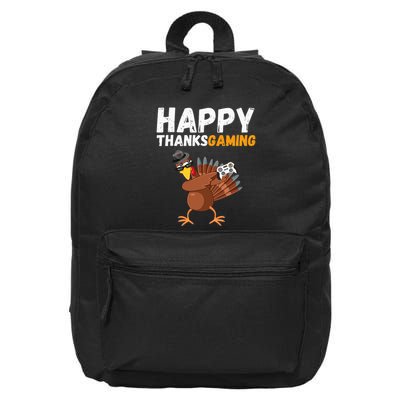 Happy Thanksgiving Video Game Dabbing Turkey Pilgrim 16 in Basic Backpack