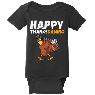 Happy Thanksgiving Video Game Dabbing Turkey Pilgrim Baby Bodysuit