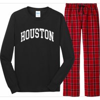 Houston Texas Vintage Distressed Worn Design Long Sleeve Pajama Set