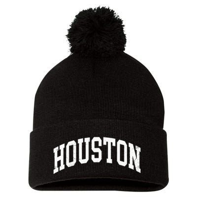 Houston Texas Vintage Distressed Worn Design Pom Pom 12in Knit Beanie